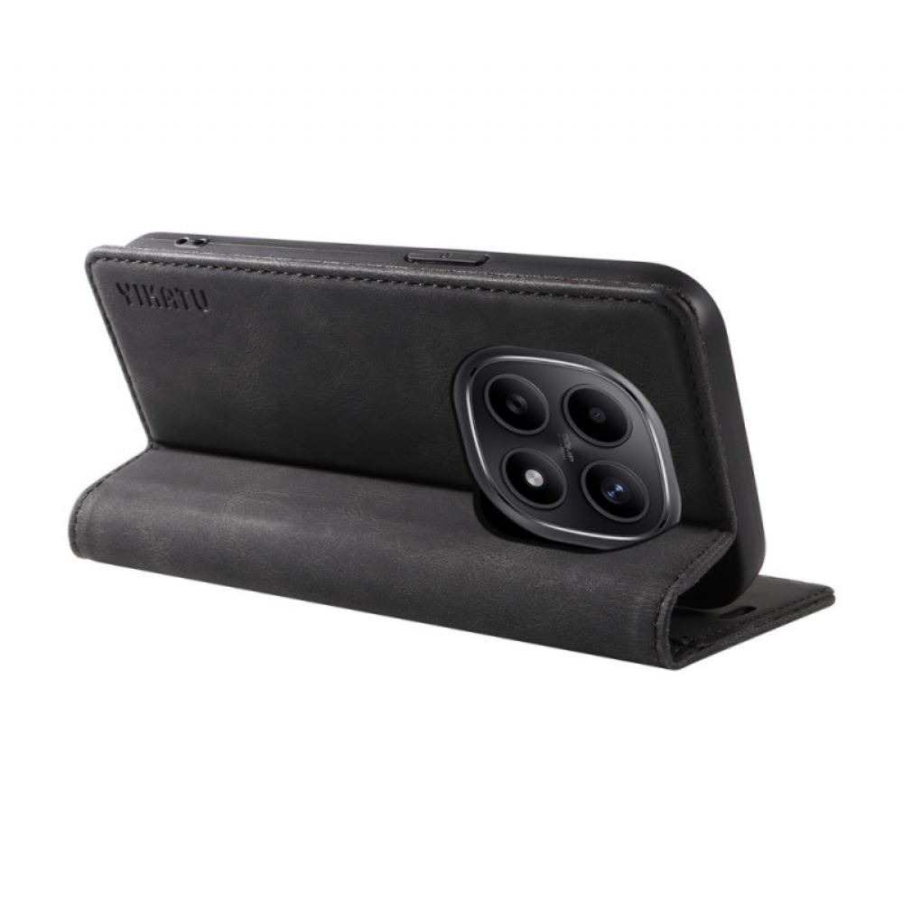 Kožené Pouzdro Folio Xiaomi Redmi Note 15 5g Semišový Efekt Yikatu