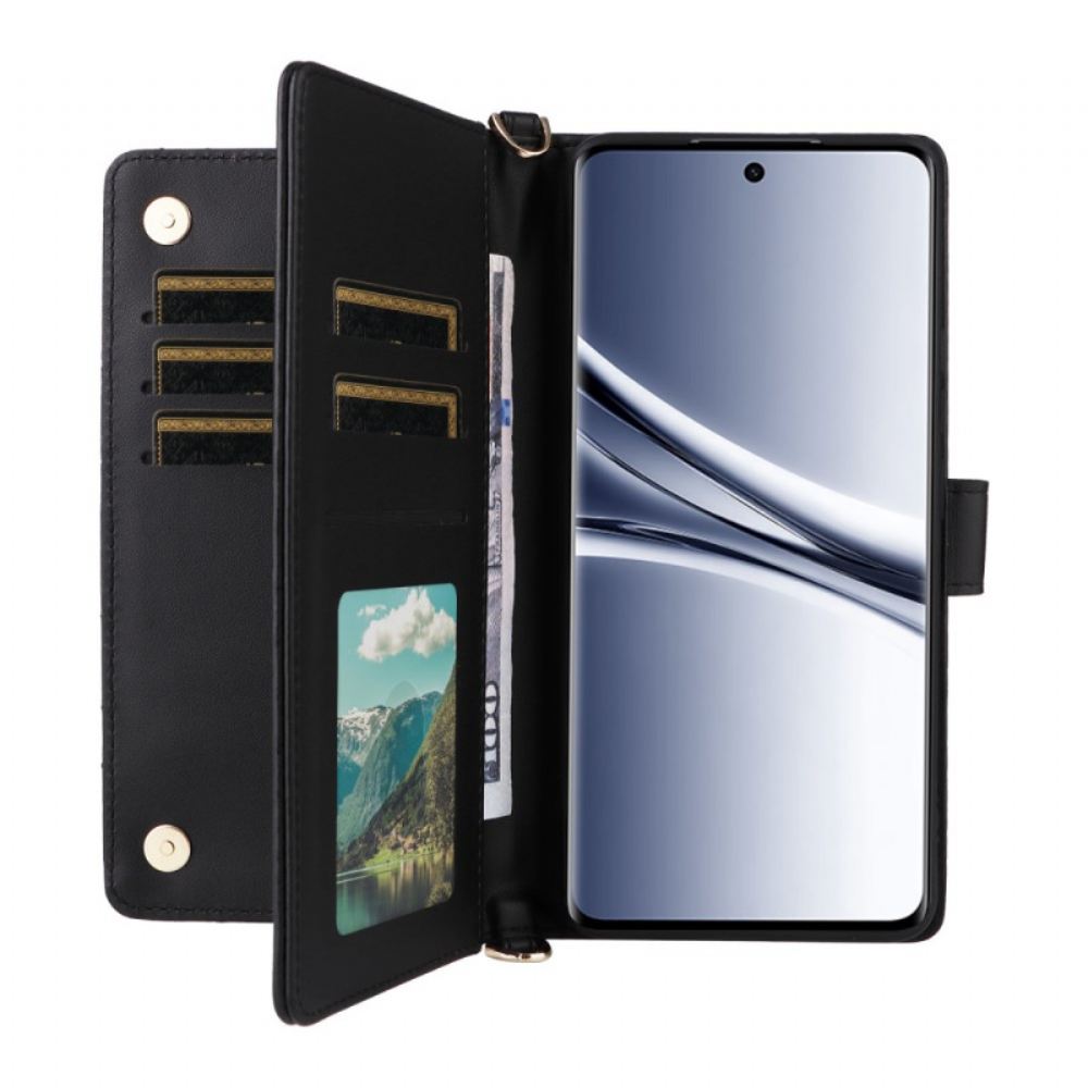 Kožený Kryt Na Xiaomi Redmi Note 15 5g Prošívaný S Ramenním Popruhem A Popruhem