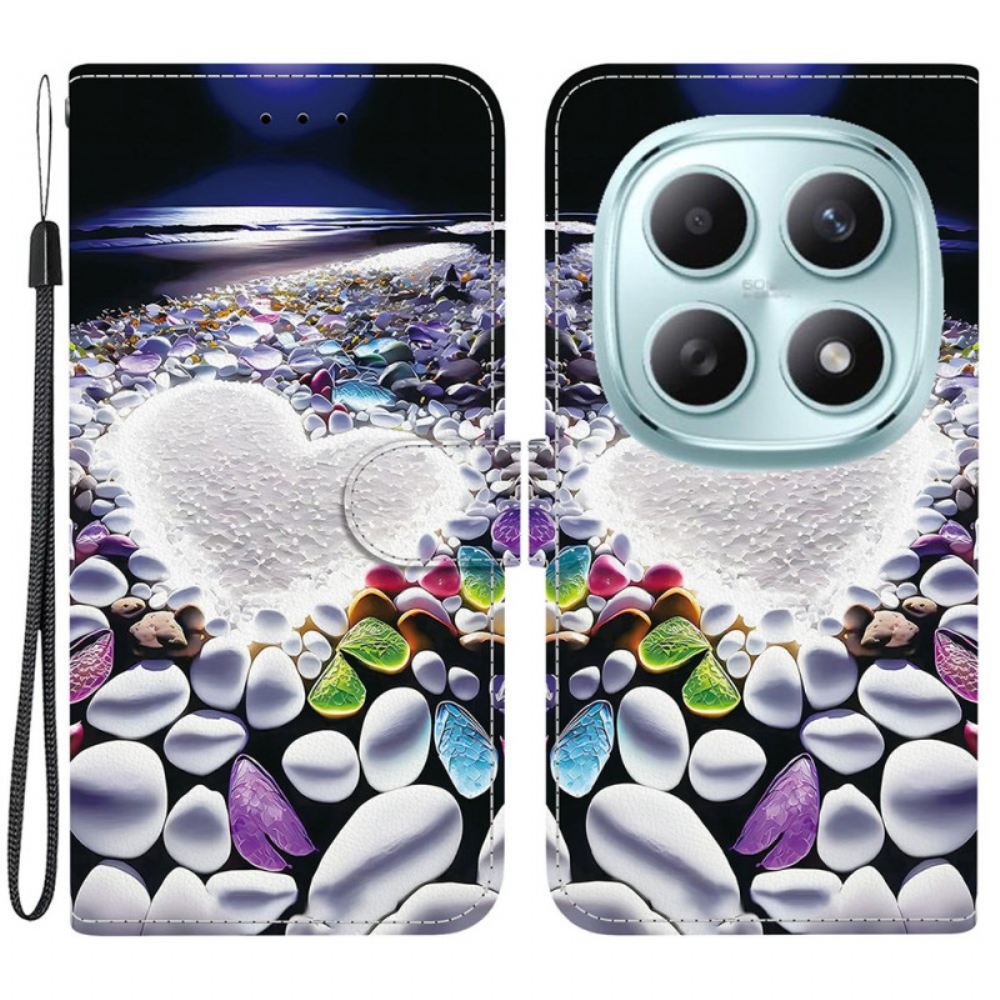 Kožený Kryt Xiaomi Redmi Note 15 5g Bílé Srdce