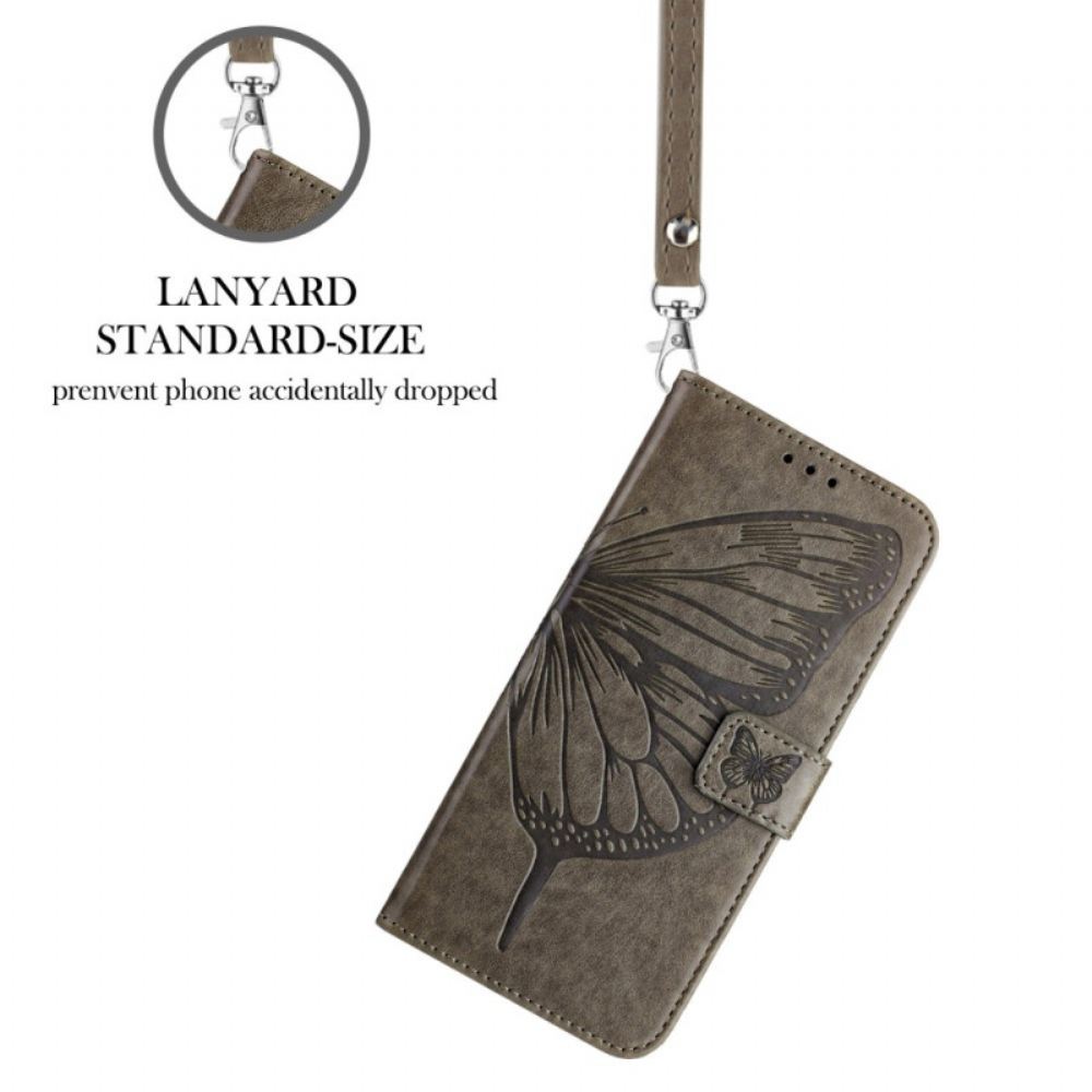 Kožený Kryt Xiaomi Redmi Note 15 5g Grafický Motýl