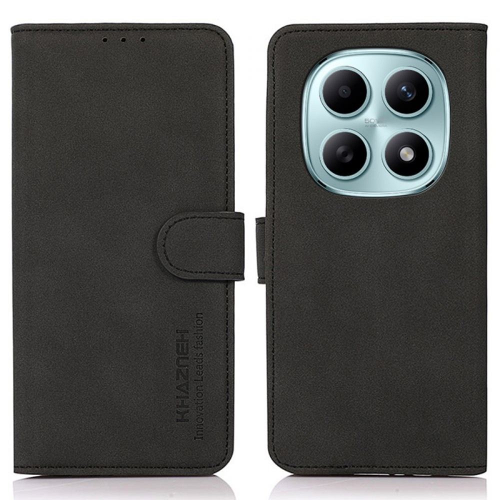 Kožený Kryt Xiaomi Redmi Note 15 5g Jednobarevná Khazneh