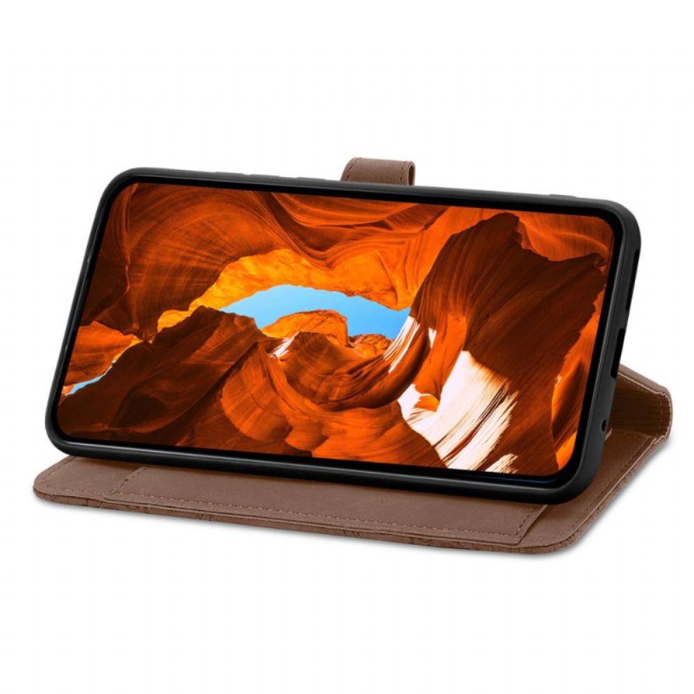 Kožený Kryt Xiaomi Redmi Note 15 5g Květinový Krajkový Řemínek