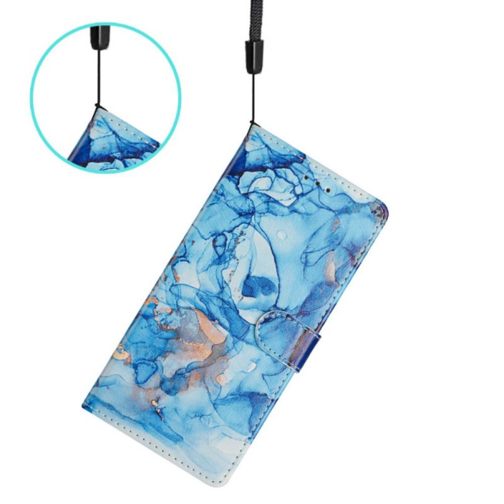 Kožený Kryt Xiaomi Redmi Note 15 5g Modrý Mramor