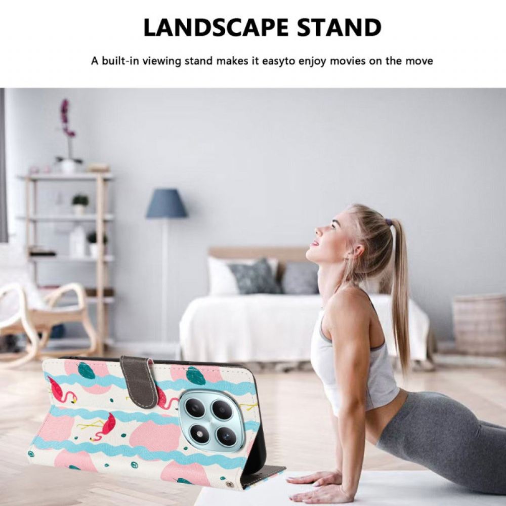 Kožený Kryt Xiaomi Redmi Note 15 5g Plameňáci