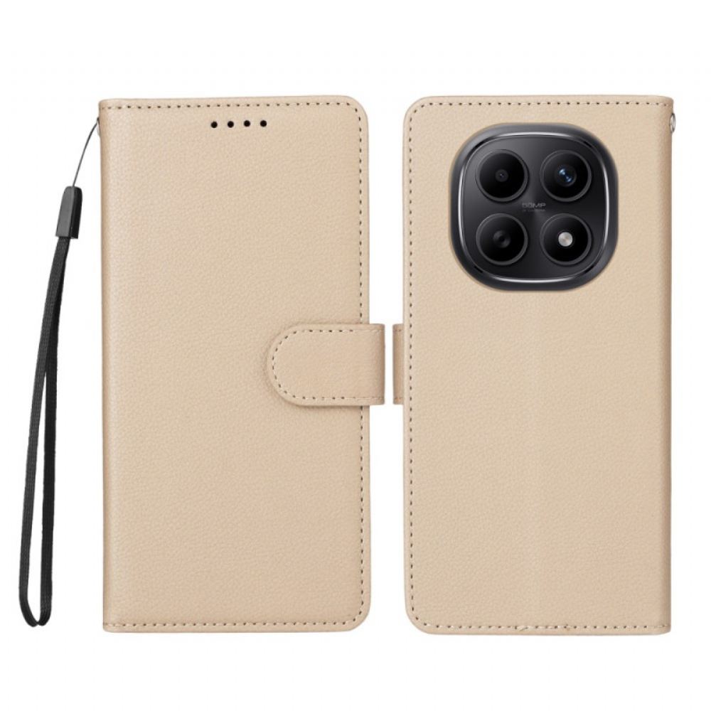 Kožený Kryt Xiaomi Redmi Note 15 5g Rfid Blokování A Popruh