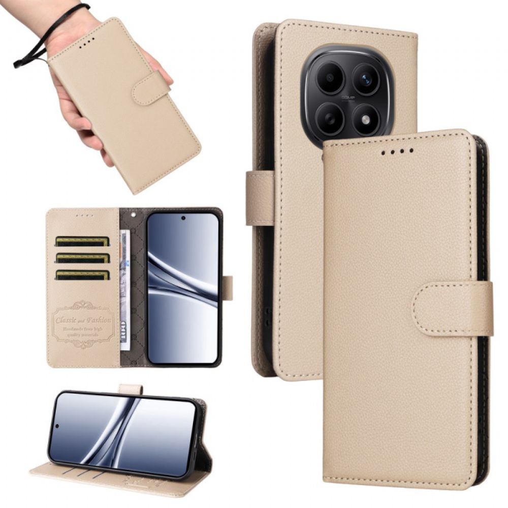 Kožený Kryt Xiaomi Redmi Note 15 5g Rfid Blokování A Popruh