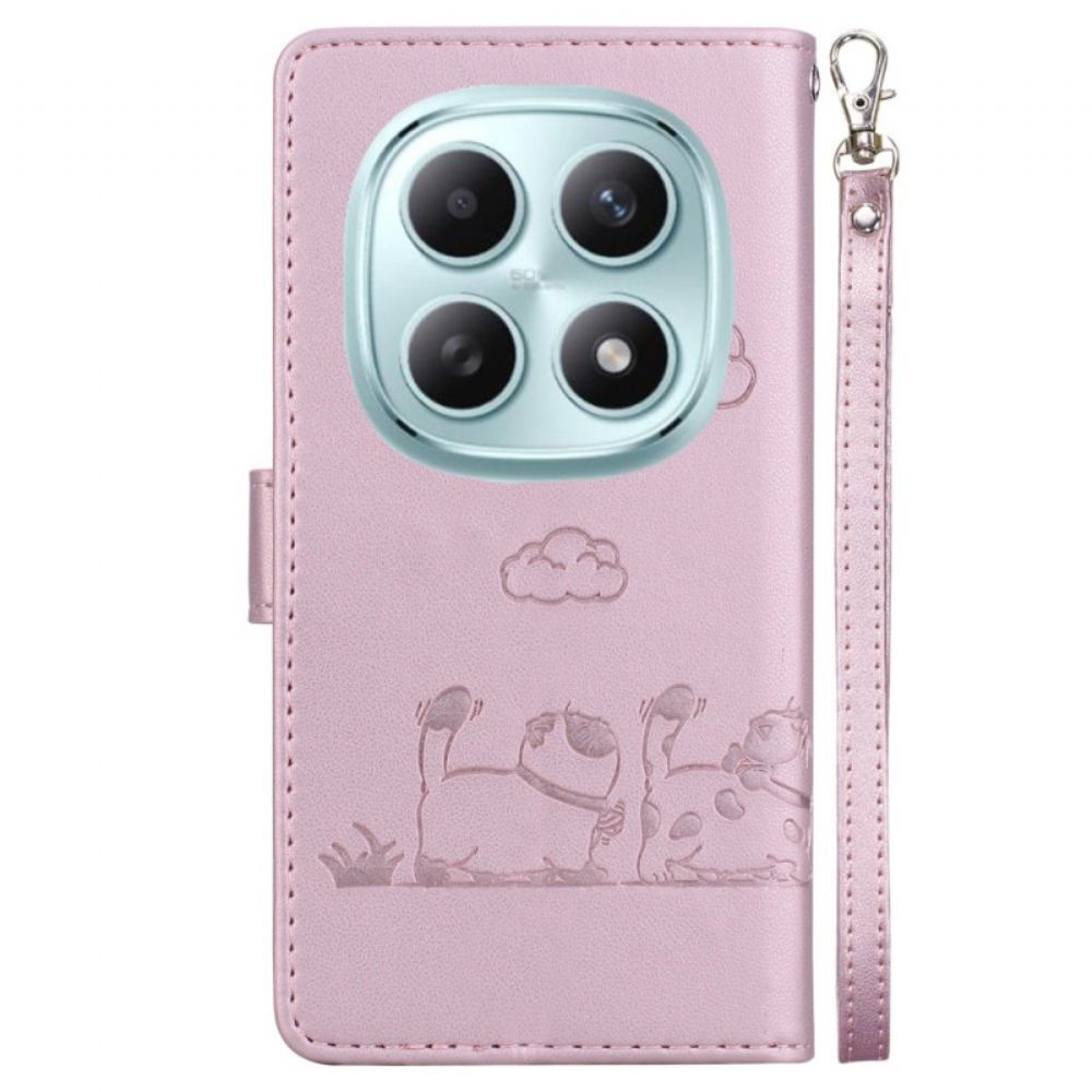 Kožený Kryt Xiaomi Redmi Note 15 5g Rfid Blokování A Vzor Koťátka