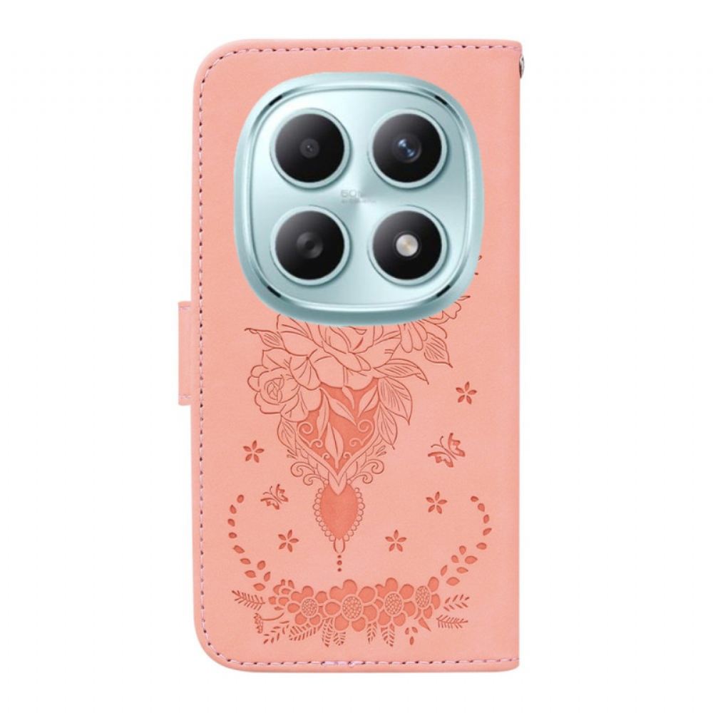 Kožený Kryt Xiaomi Redmi Note 15 5g Semišový Efekt Růžový Design