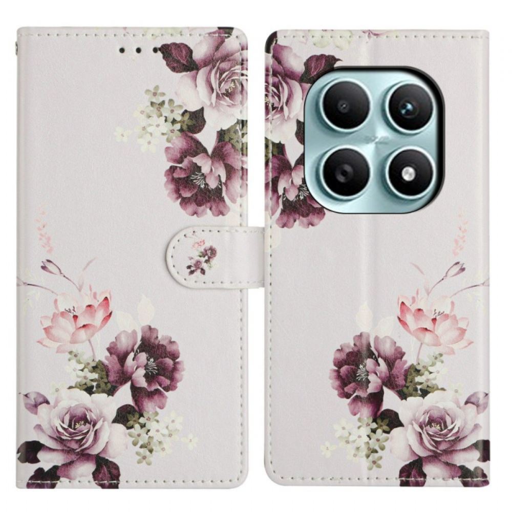 Kožený Kryt Xiaomi Redmi Note 15 5g Vzor Růžového Kříže