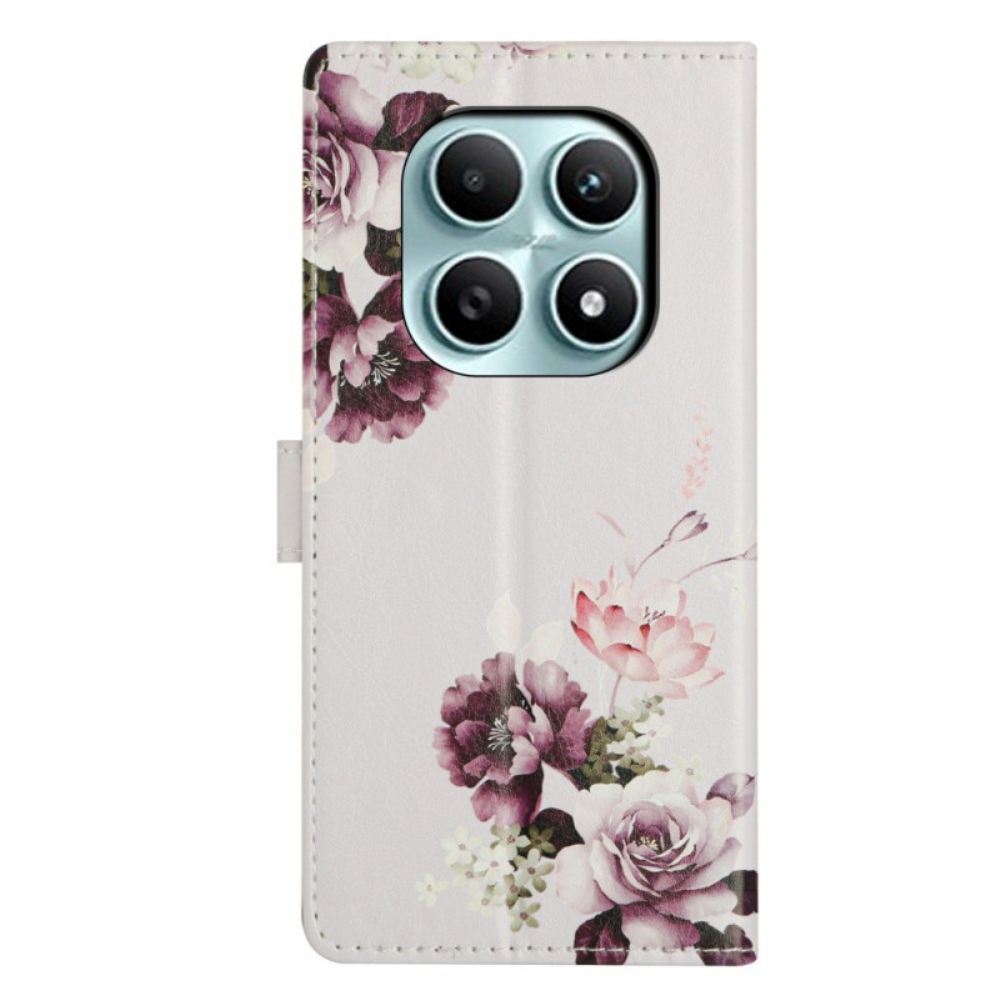 Kožený Kryt Xiaomi Redmi Note 15 5g Vzor Růžového Kříže