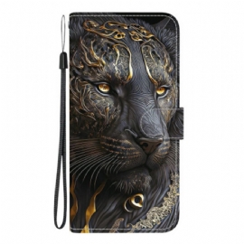 Kožený Kryt Xiaomi Redmi Note 15 5g Zlatý Lev