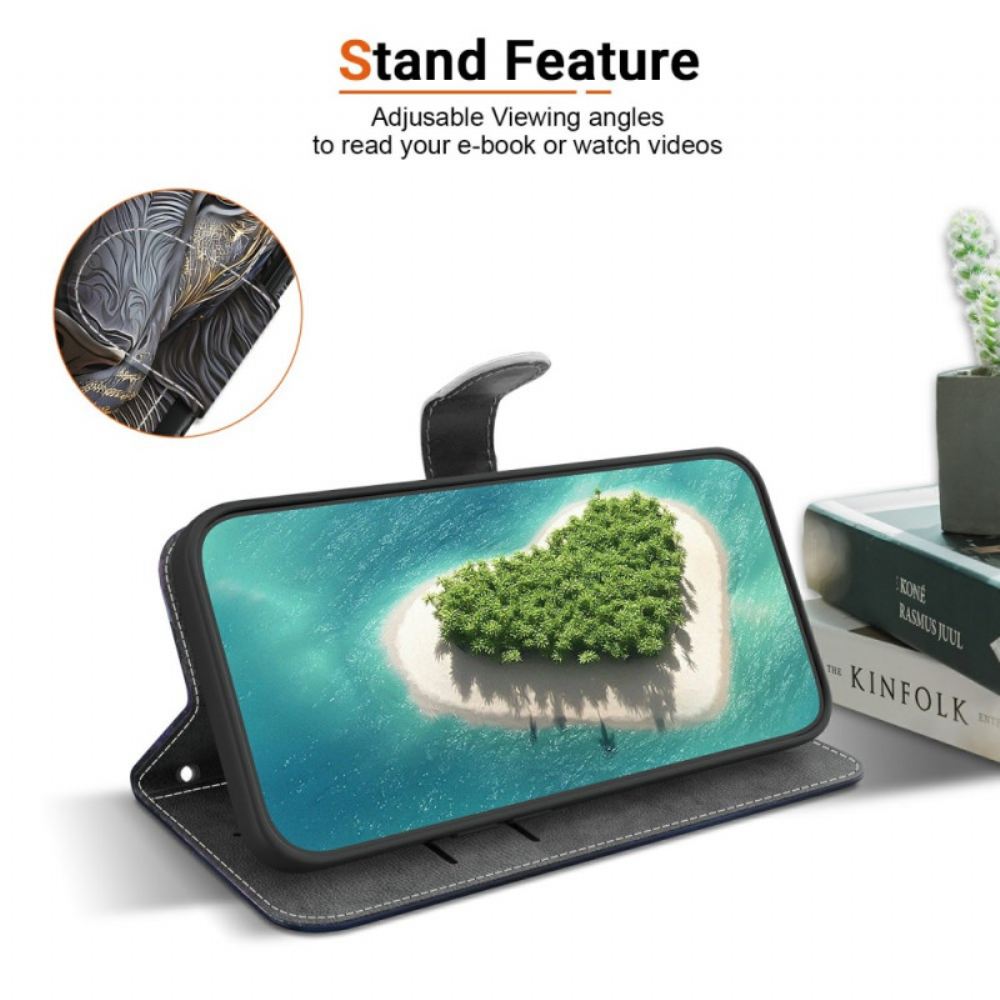 Kožený Kryt Xiaomi Redmi Note 15 5g Zlatý Lev