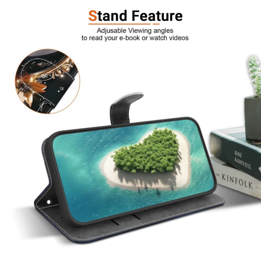 Kožený Kryt Xiaomi Redmi Note 15 5g Černo-zlaté Srdce