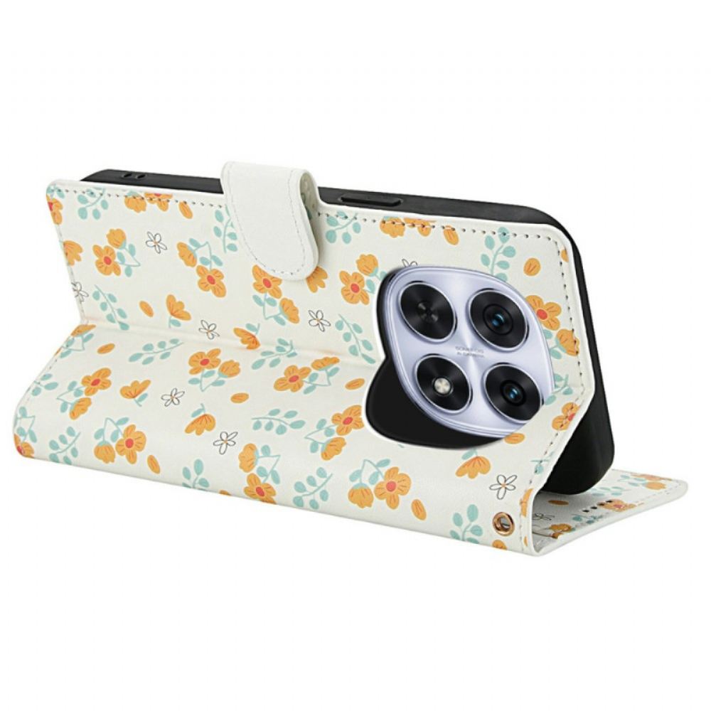 Peněženková Pouzdra Xiaomi Redmi Note 15 5g Kryty Na Mobil Květinový Řemínek