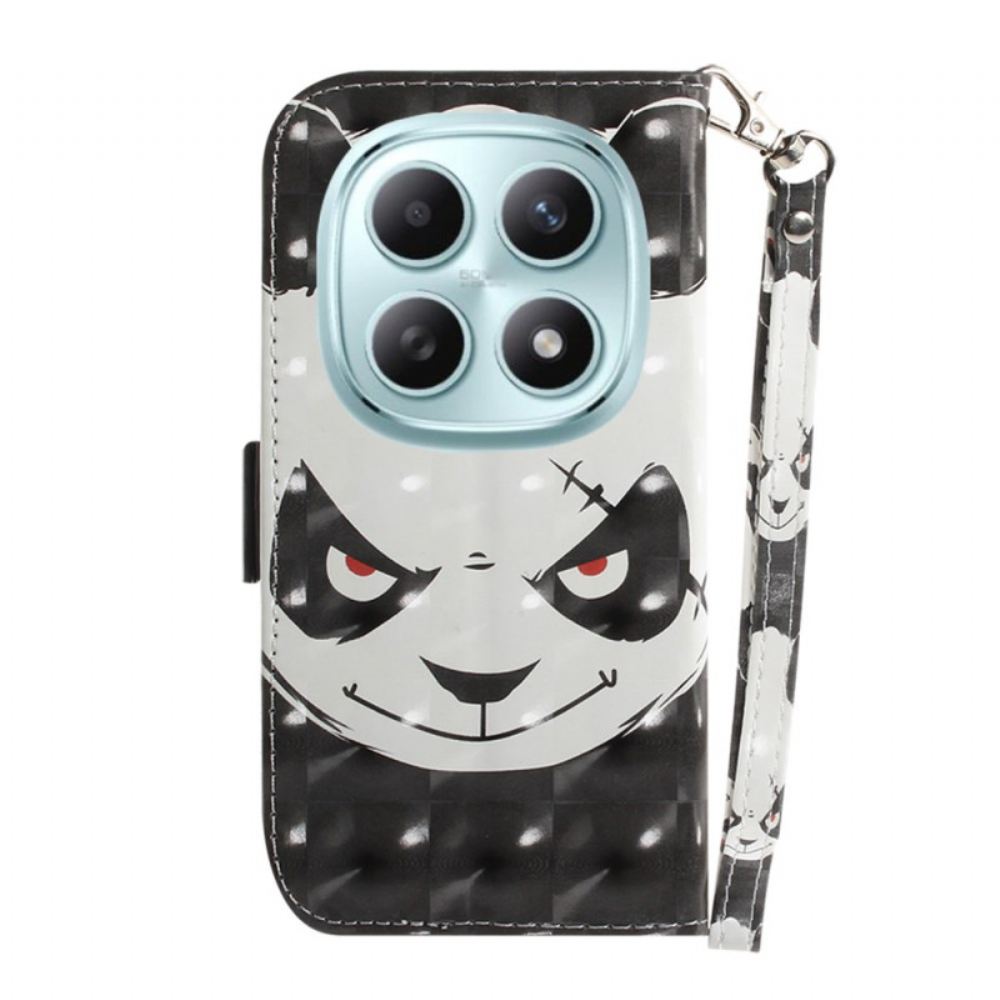 Peněženková Pouzdra Xiaomi Redmi Note 15 5g Kryty Na Mobil Rozzlobená Panda Se Šňůrkou