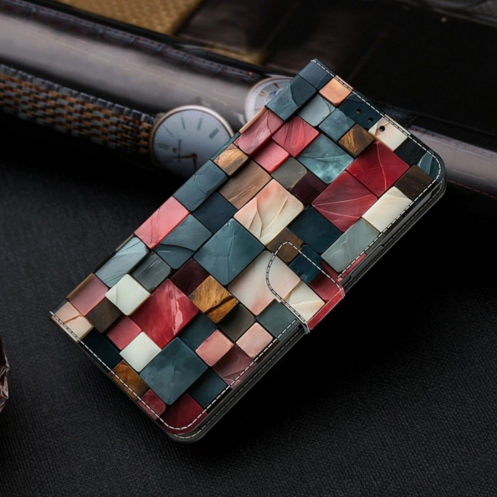 Peněženková Pouzdra Xiaomi Redmi Note 15 5g Kryty Na Mobil Se Skládacím Stojánkem - Barevný Cihlový Vzor