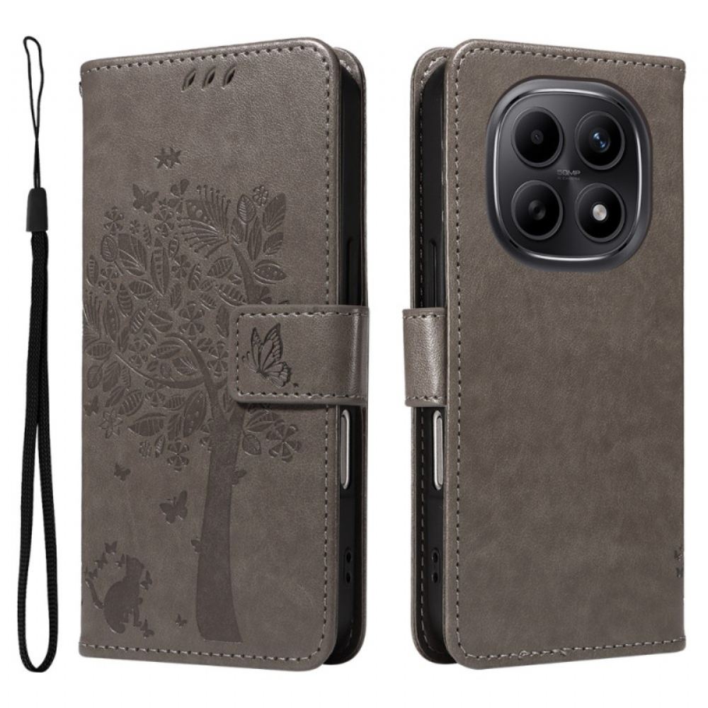 Peněženková Pouzdra Xiaomi Redmi Note 15 5g Kryty Na Mobil Vzor Kočky A Stromu