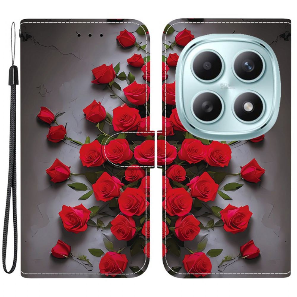 Peněženková Pouzdra Xiaomi Redmi Note 15 5g Kryty Na Mobil Červené Růže