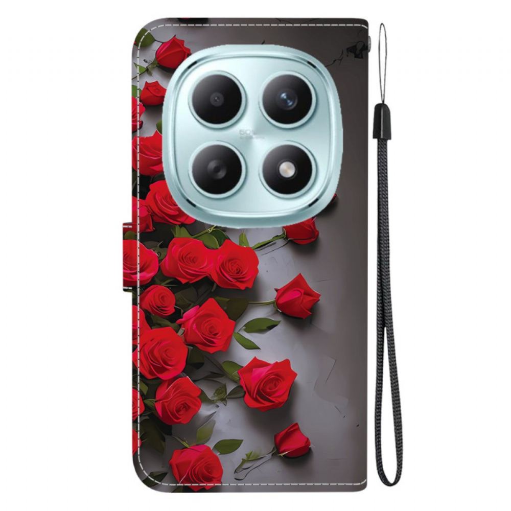 Peněženková Pouzdra Xiaomi Redmi Note 15 5g Kryty Na Mobil Červené Růže