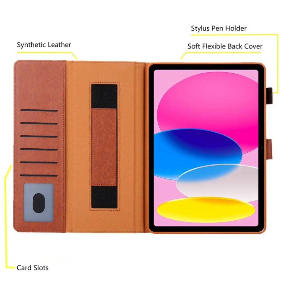 Kožený Kryt iPad (2025) Flitry Se Stříbrnou Sponou