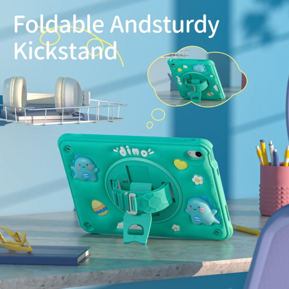 Kryt iPad (2025) Dětský Popruh S Dinosaurem A Oporou