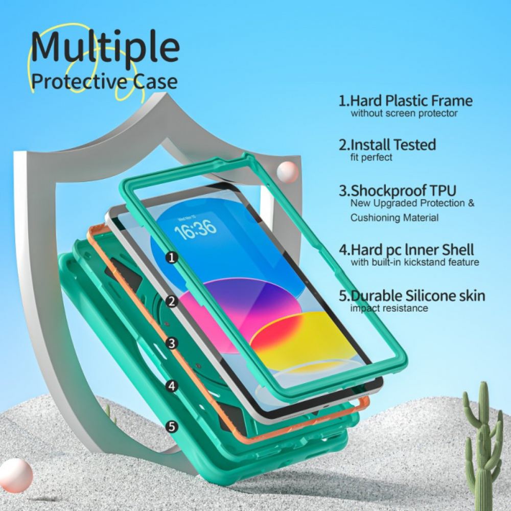 Kryt iPad (2025) Dětský Popruh S Dinosaurem A Oporou