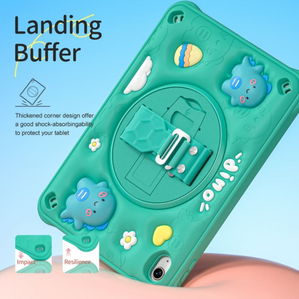 Kryt iPad (2025) Dětský Popruh S Dinosaurem A Oporou