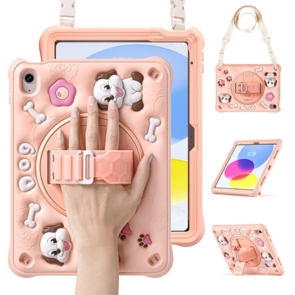 Kryt iPad (2025) Dětský Ramenní Popruh A Stojan S Pejskem