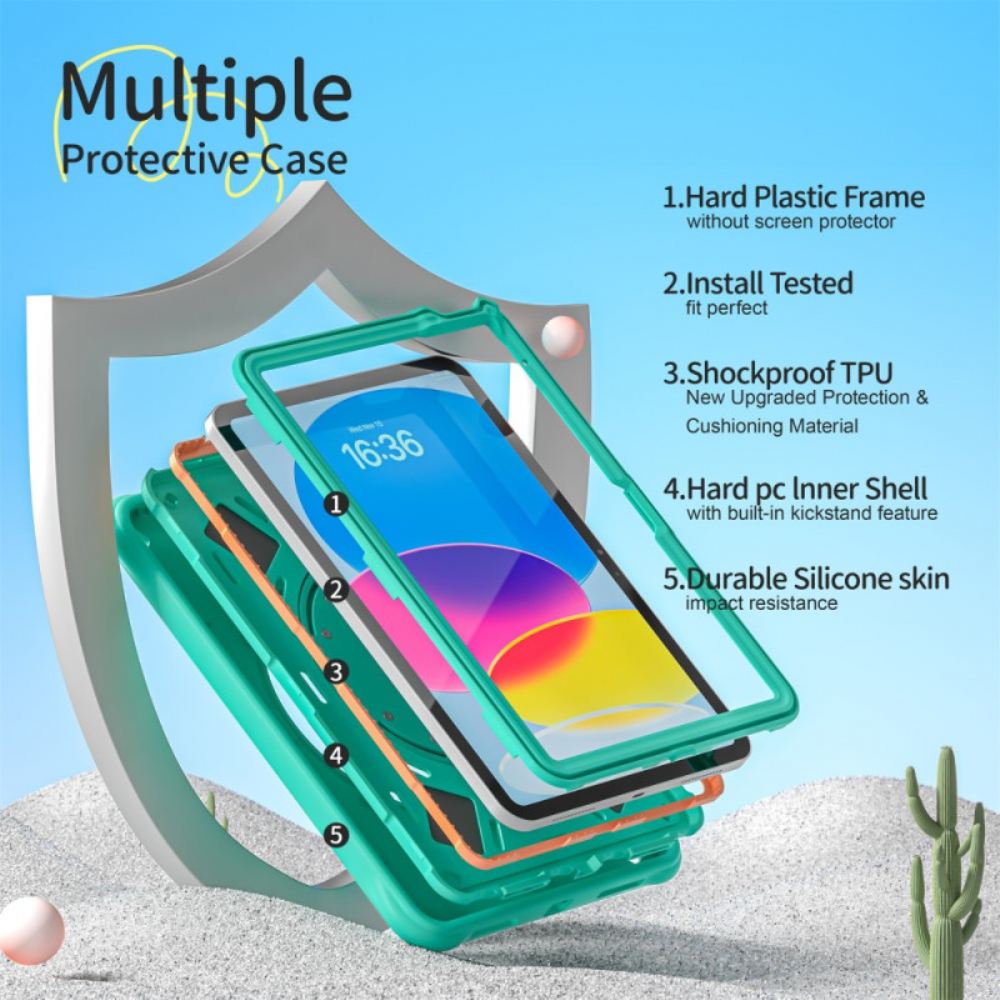 Kryt iPad (2025) Kryty Na Mobil Dětská Rukojeť A Stojan S Dinosaurem