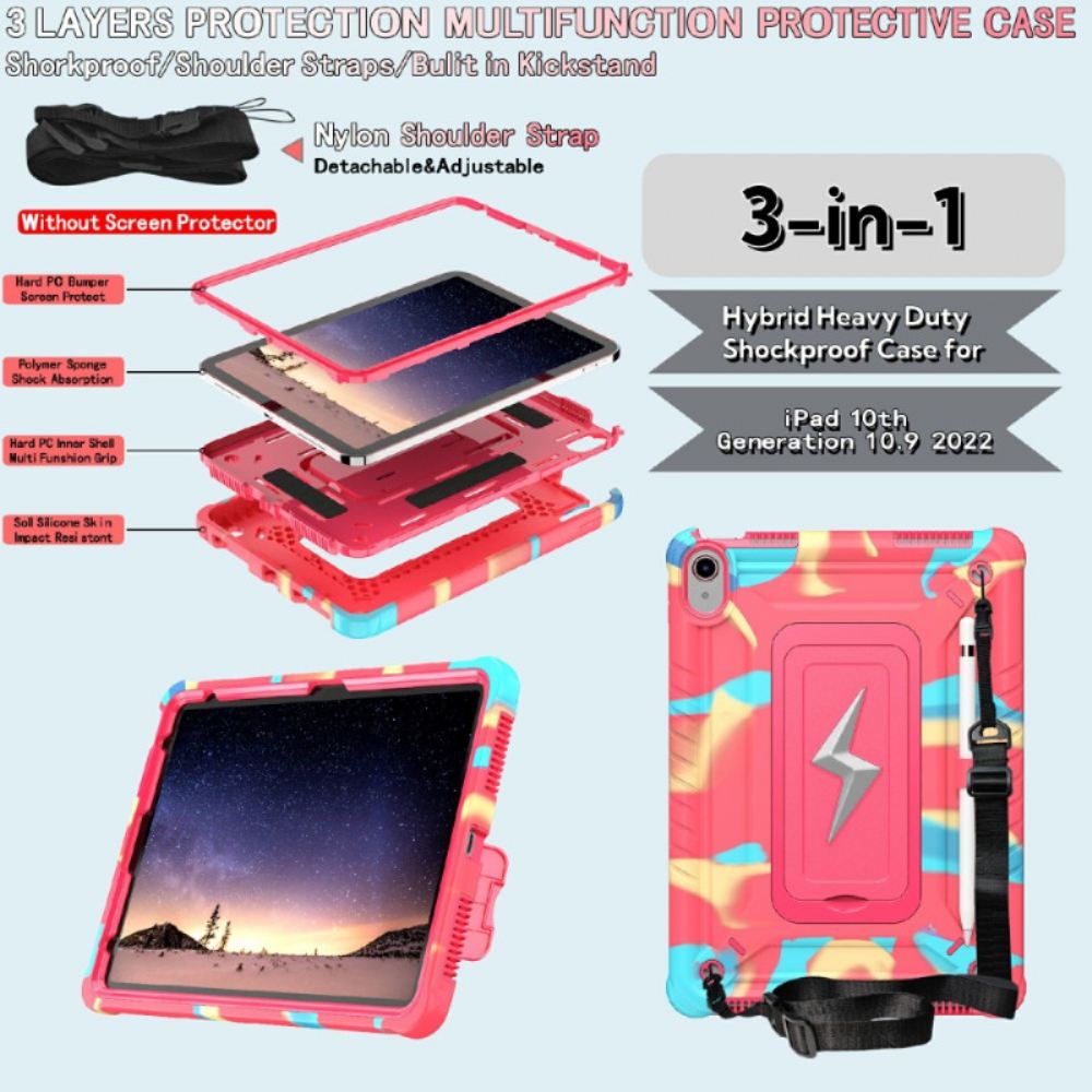 Kryt iPad (2025) Trojitá Ochrana S Ramenním Popruhem