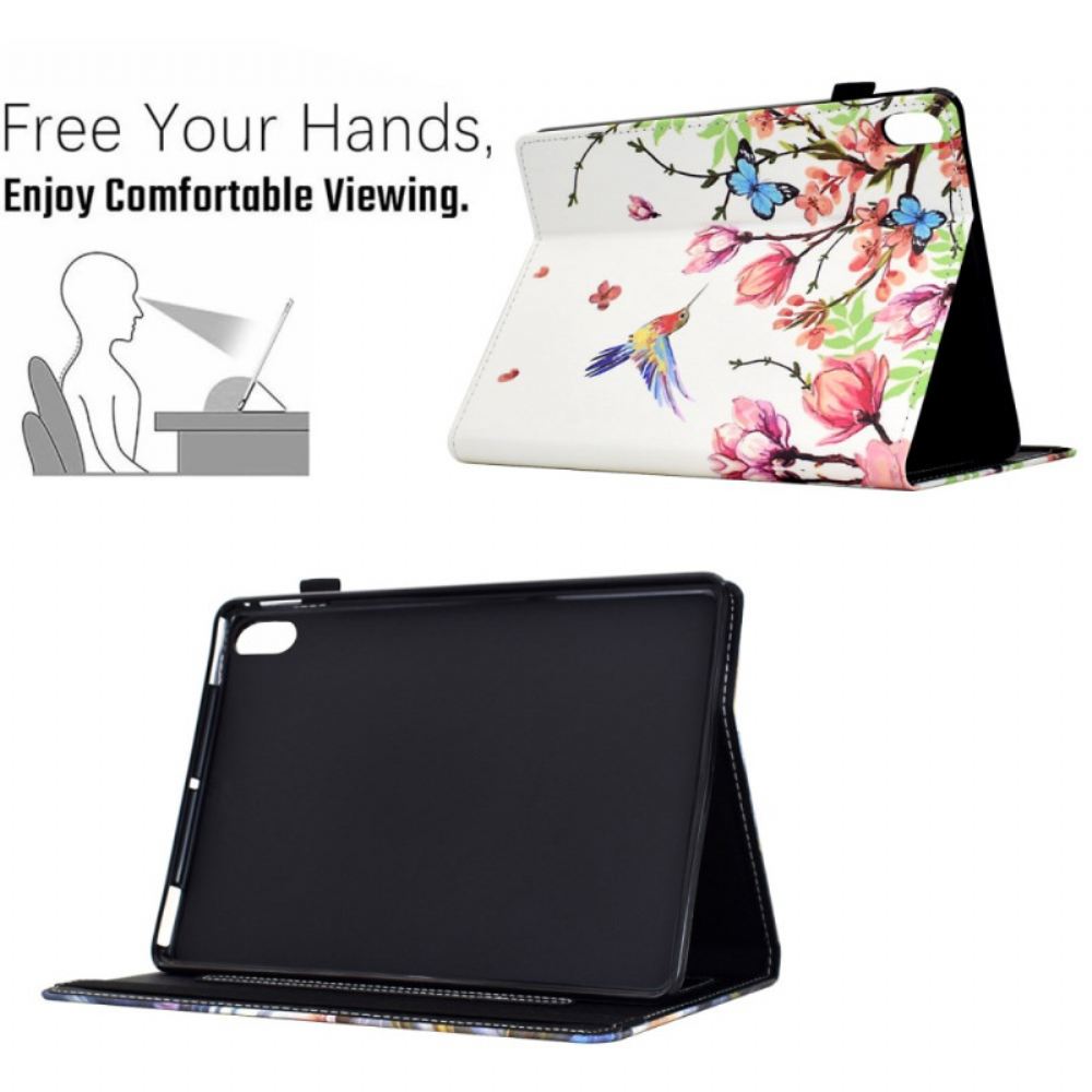 Pouzdro iPad (2025) Vzor Květin A Ptáků