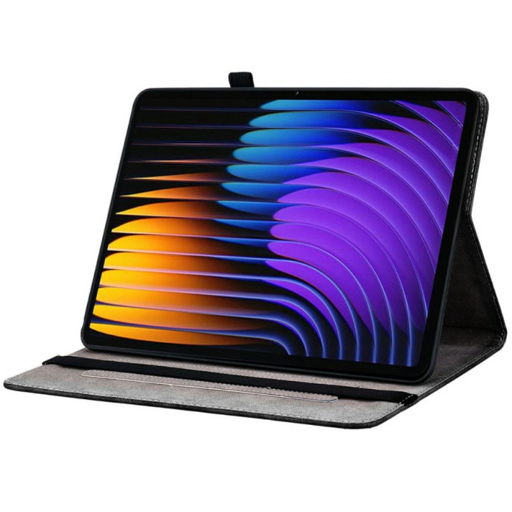 Kožený Kryt Na Xiaomi Pad 7 / 7 Pro Pivoňka