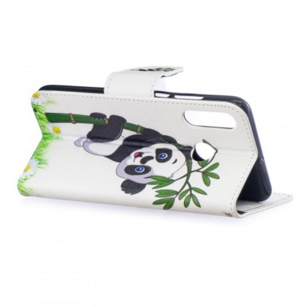 Flipové Pouzdro Na Huawei P30 Lite Panda Na Bambusu