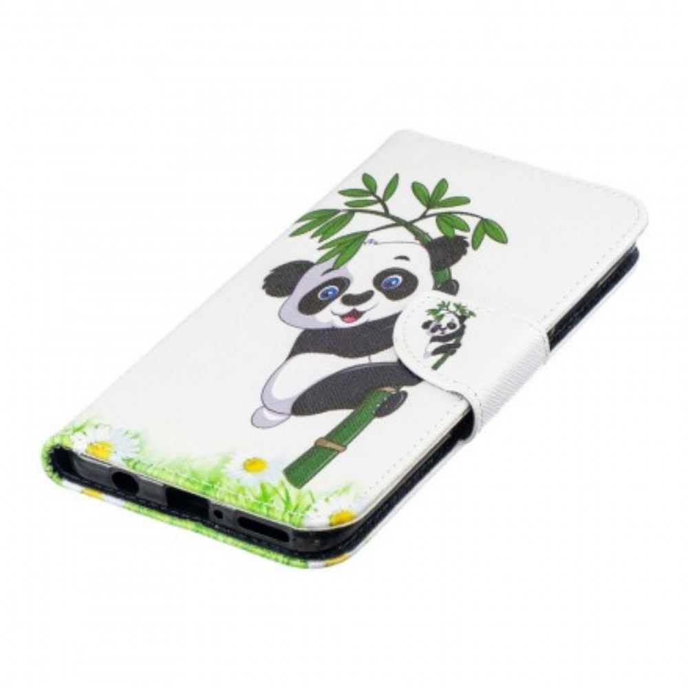 Flipové Pouzdro Na Huawei P30 Lite Panda Na Bambusu