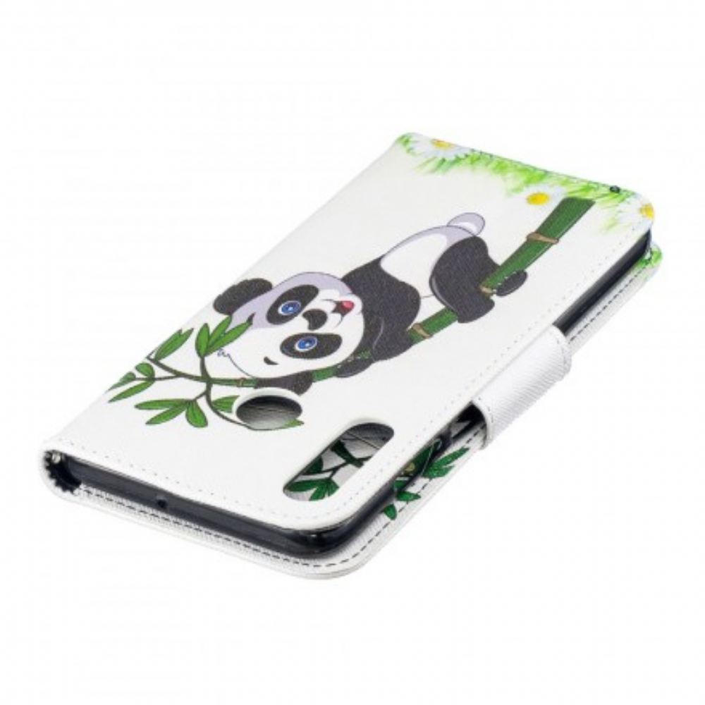 Flipové Pouzdro Na Huawei P30 Lite Panda Na Bambusu