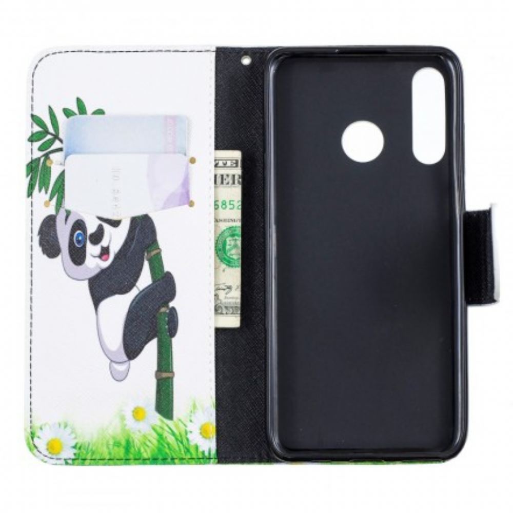 Flipové Pouzdro Na Huawei P30 Lite Panda Na Bambusu