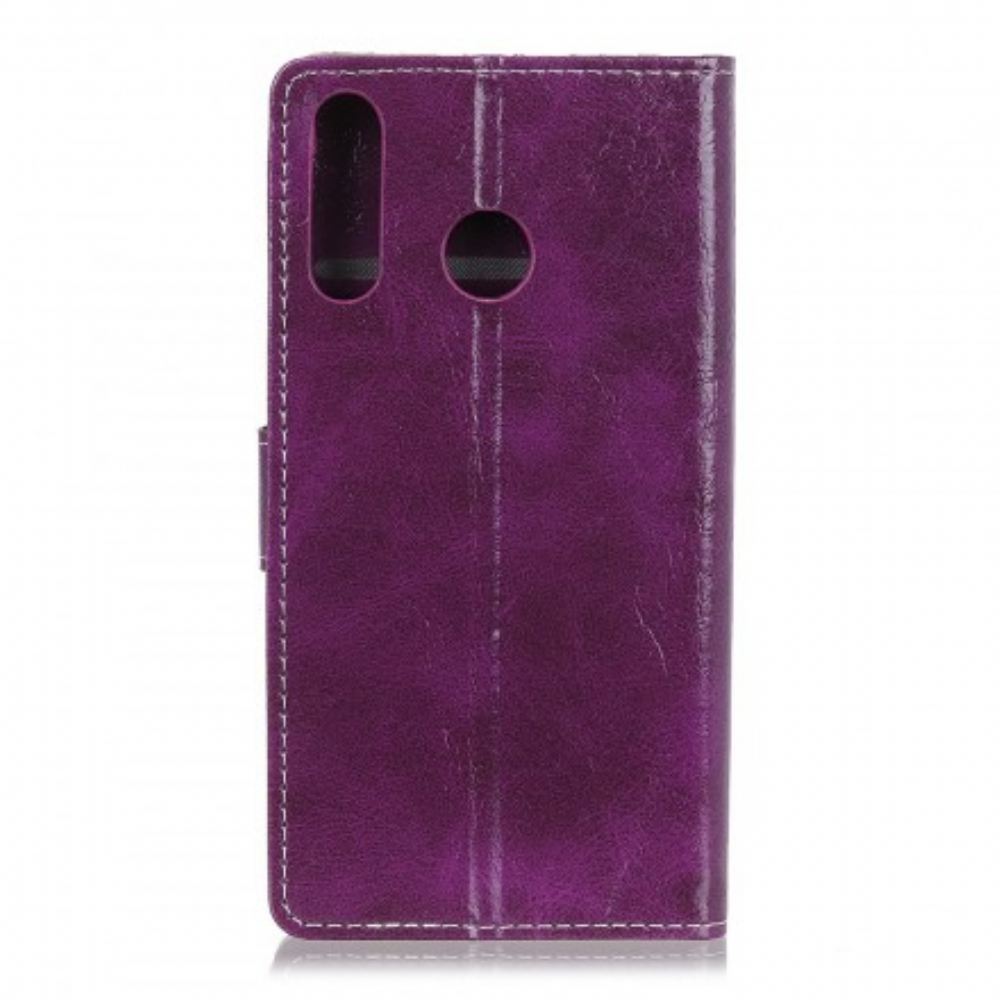 Kožené Pouzdro Na Huawei P30 Lite Odkryté Švy S Koženým Efektem