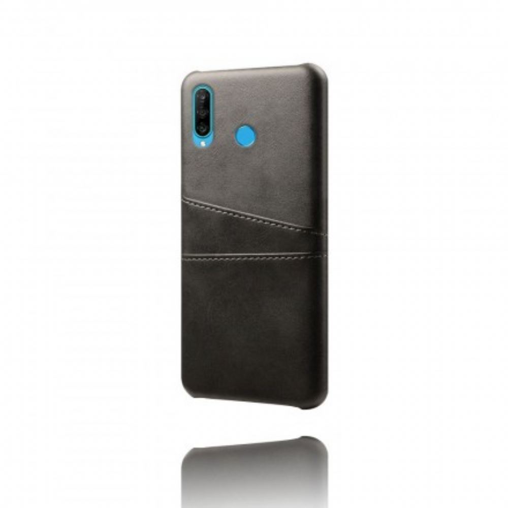 Kryty Na Mobil Na Huawei P30 Lite Kožený Držák Na Karty S Efektem