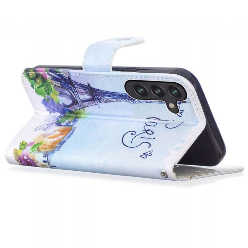 Flipové Pouzdro Na Samsung Galaxy A13 5G / A04s Malování Paříže