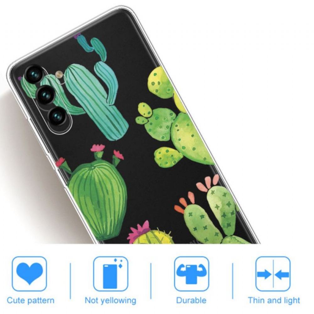 Kryt Na Samsung Galaxy A13 5G / A04s Akvarelové Kaktusy