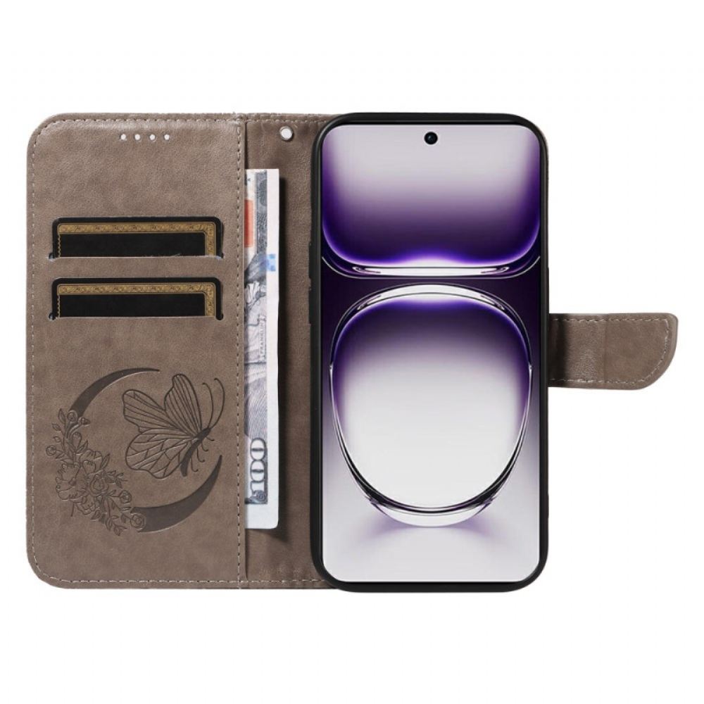 Kožený Kryt Oppo Reno 12 5g Motýlí Design