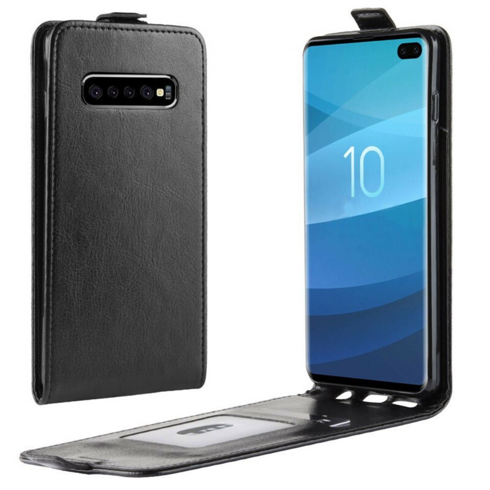 Kožené Pouzdro Na Samsung Galaxy S10 5G Flipové Pouzdro Skládací Kožený Efekt