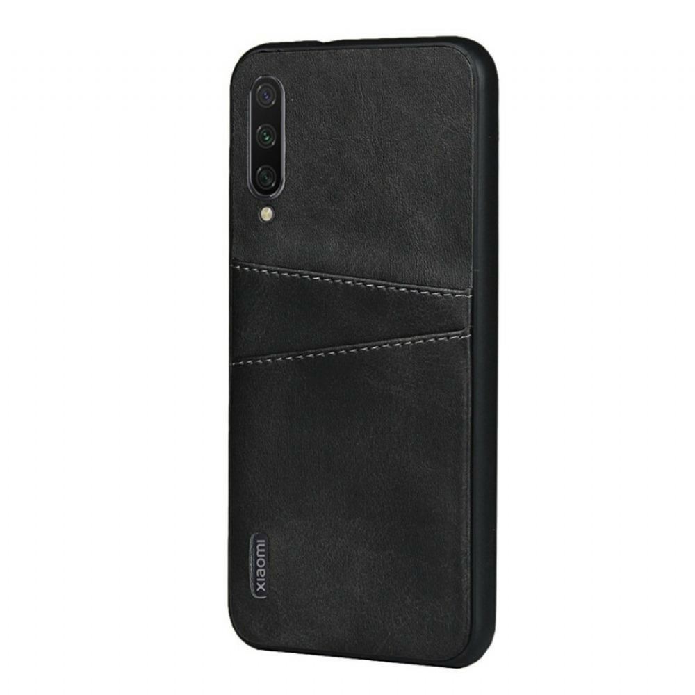 Kryt Na Xiaomi Mi A3 Dvojitý Držák Na Karty S Koženou Texturou