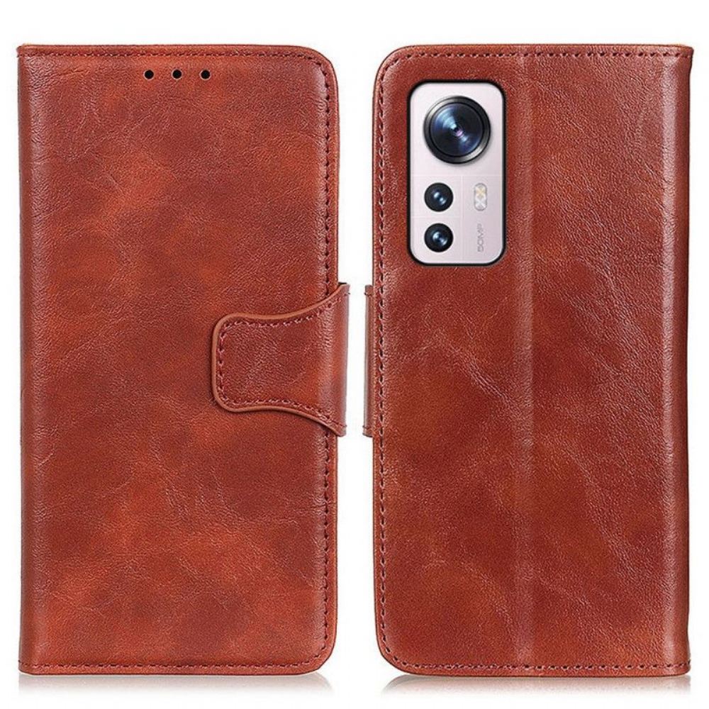 Flipové Pouzdro Na Xiaomi 12 Pro Dělená Kožená Oboustranná Spona
