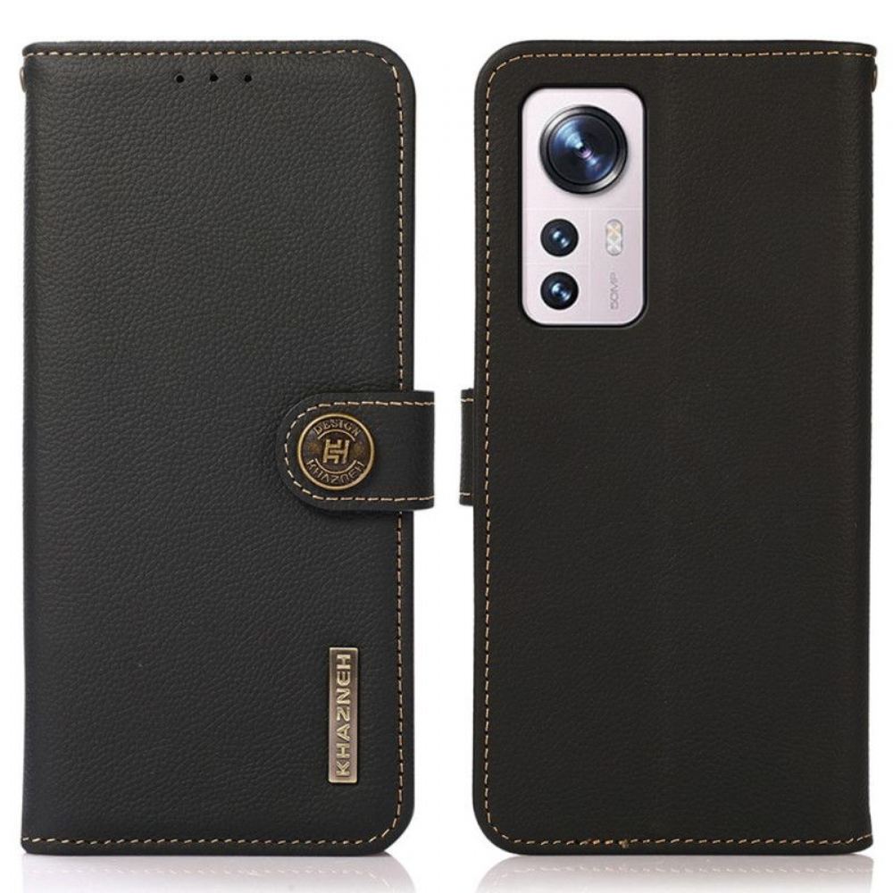 Flipové Pouzdro Na Xiaomi 12 Pro Khazneh Rfid Pravá Kůže