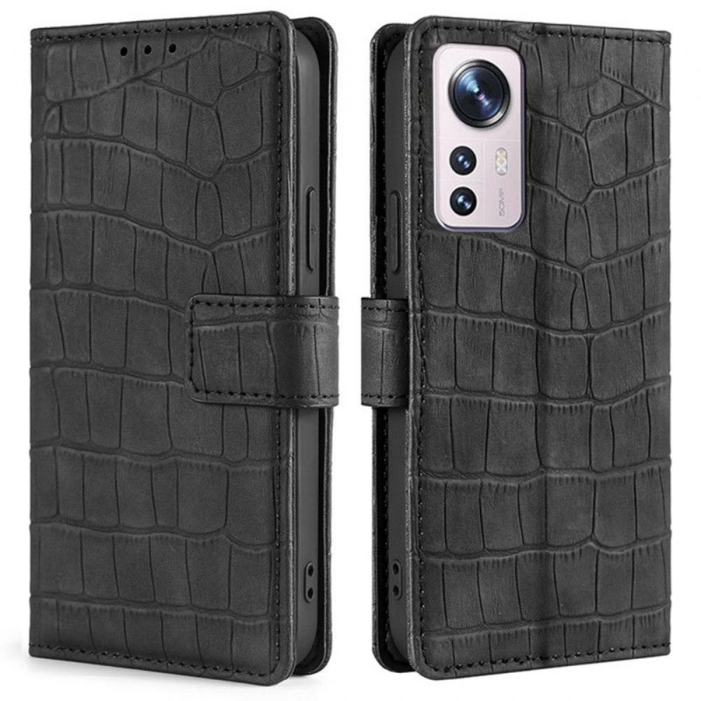 Flipové Pouzdro Na Xiaomi 12 Pro Krokodýl Na Dotek Kůže