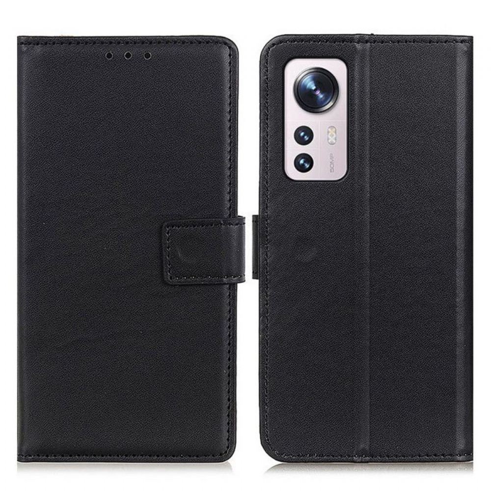 Flipové Pouzdro Na Xiaomi 12 Pro Obyčejná Umělá Kůže