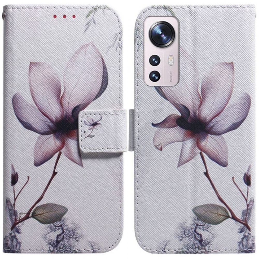 Kožené Pouzdro Na Xiaomi 12 Pro Květina
