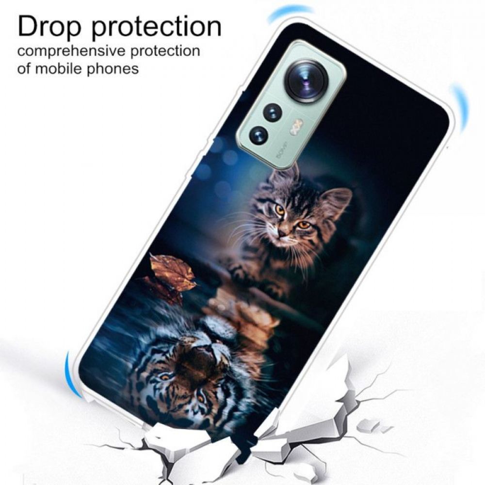 Kryt Na Xiaomi 12 Pro Pozorný Kočičí Silikon