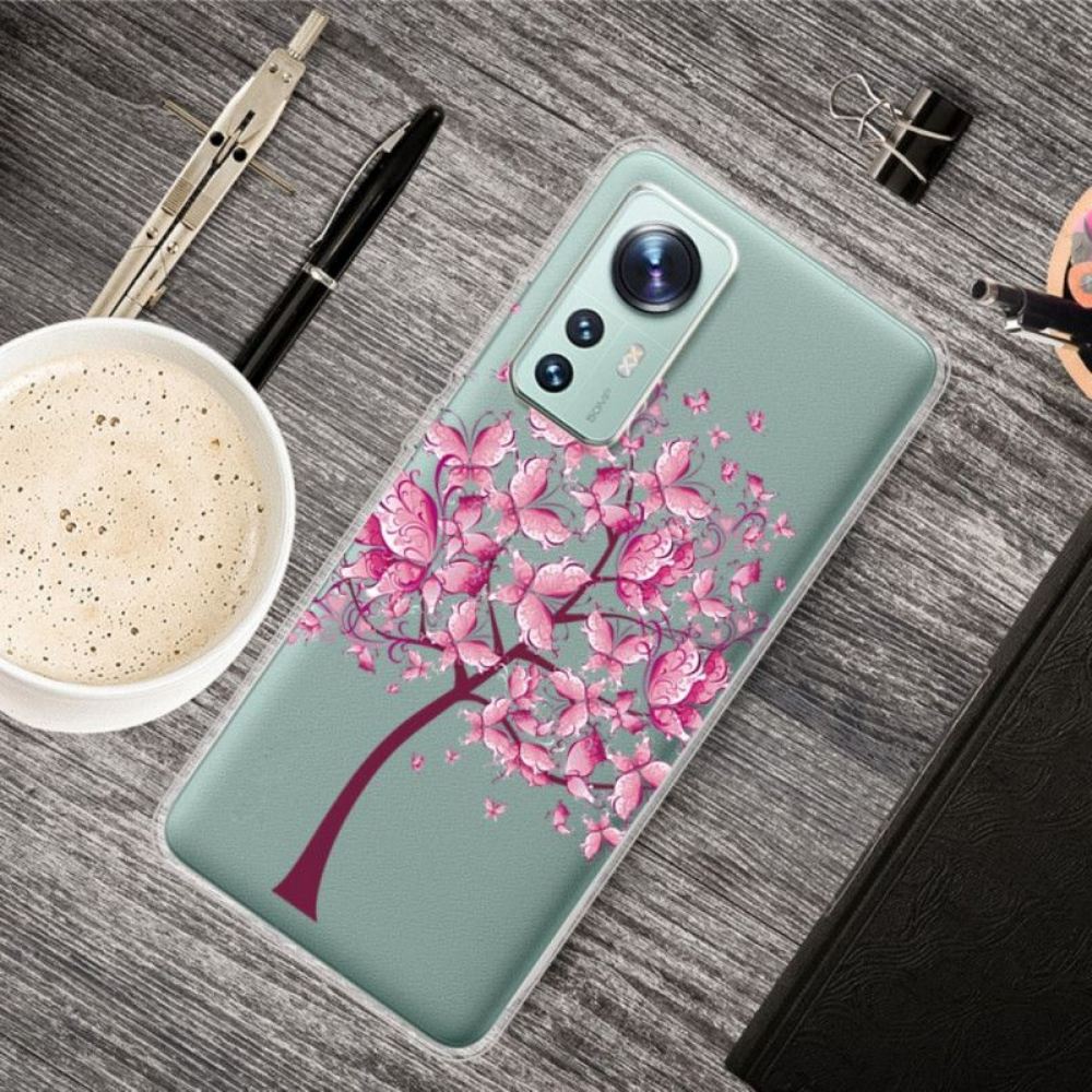 Kryty Na Mobil Na Xiaomi 12 Pro Silikonový Růžový Stromeček
